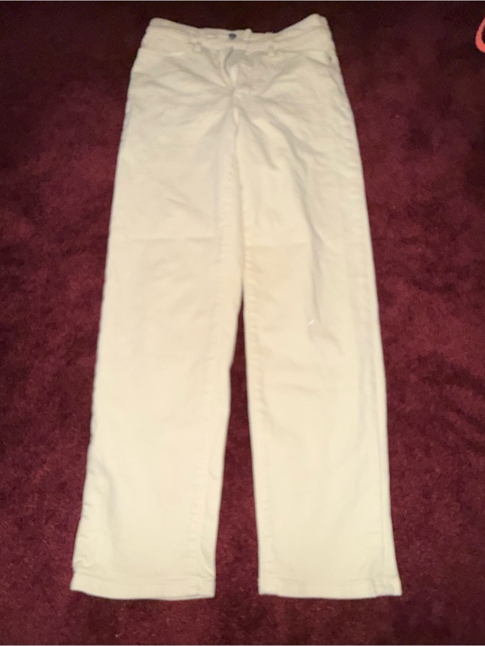 Athleta size 6 Sculptek cream/ivory straight leg high rise denim jeans